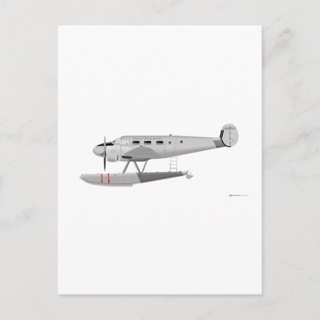 Cartão Postal Beech Model 18 on Floats (Frente)