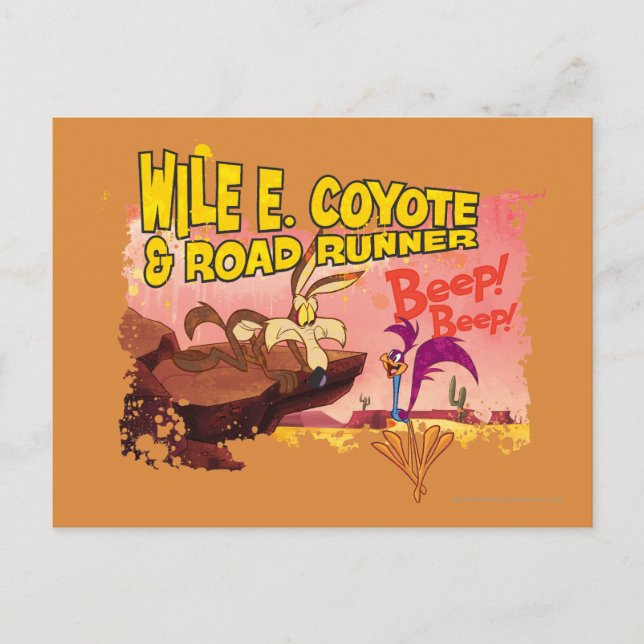 CARTÃO POSTAL BEEP BEEP WIE E. COYOTE™ E ROAD RUNNER™!™ (Frente)