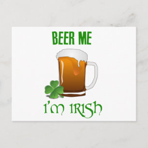 Cartão Postal Beer Me Sou Irlandês
