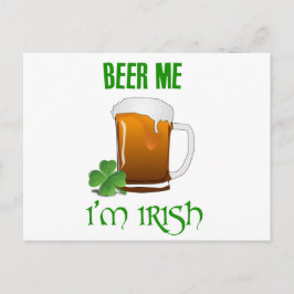 Cartão Postal Beer Me Sou Irlandês