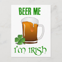 Cartão Postal Beer Me Sou Irlandês