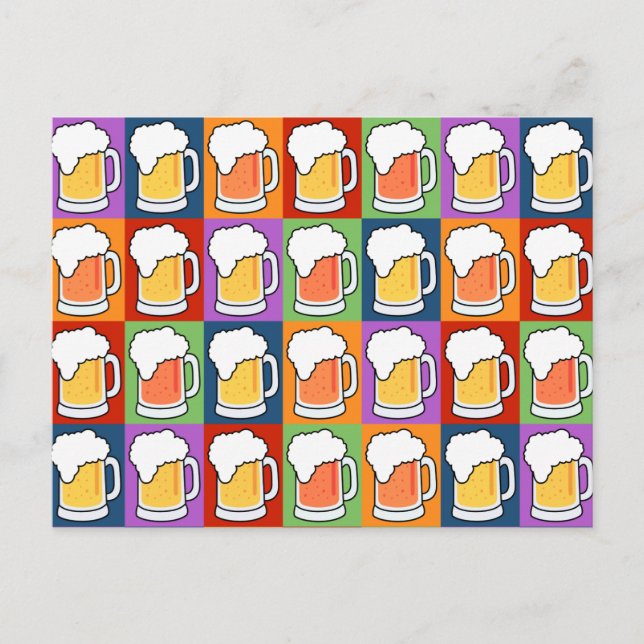 Cartão postal BEER Pop Art (Frente)