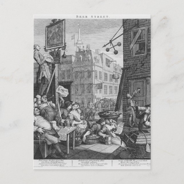 Cartão Postal Beer Street, 1751 (Frente)