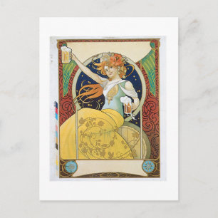 Cartão Postal Beer Vintage Beber Arte De Anúncio