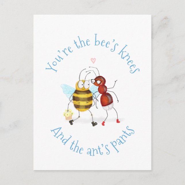 Cartão Postal Bee's knees and ant's pants postcard (Frente)