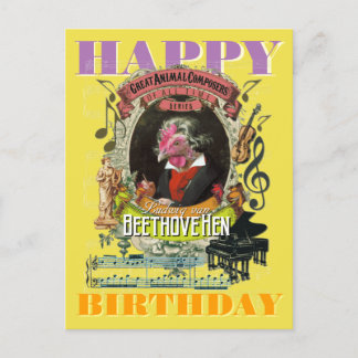 Cartão Postal Beethovehen Beethoven Feliz Aniversário