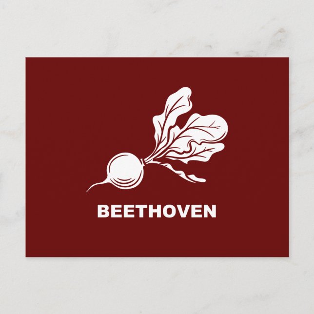 Cartão Postal Beethoven Beets Divertimento tipográfico, moderno  (Frente)