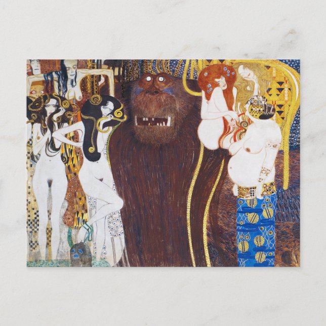 Cartão Postal Beethoven Frieze (detalhe), Gustav Klimt (Frente)