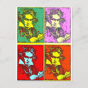 Cartão Postal Beethoven, pop-art