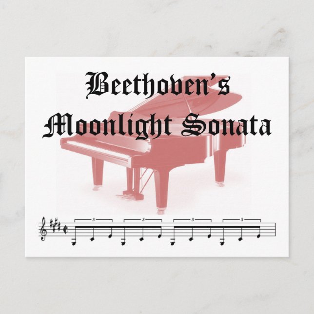 Cartão Postal beethovens monlight sonata presentes (Frente)