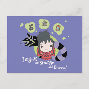 Cartão Postal Beetlejuice   Chibi Lydia "Estranho e Incomum"
