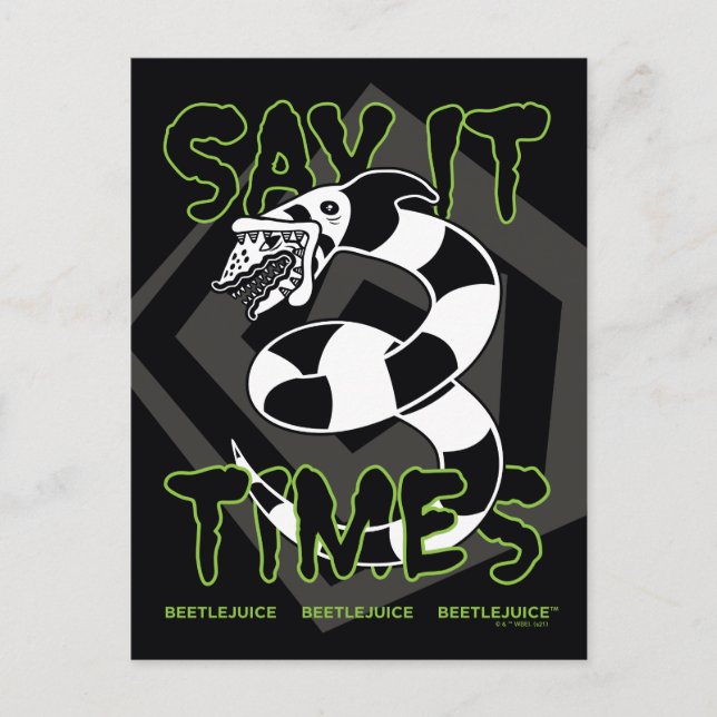 Cartão Postal Beetlejuice | Say It 3 Times (Frente)