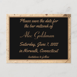 Cartão Postal Beige Marble Salve o Cartão-Postal de Data