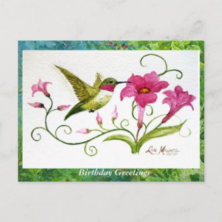 Cartão Postal Beija-flor Cartão de Saudação