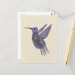 Cartão Postal Beija-flor com Coração