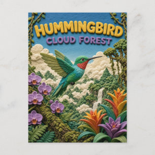 Cartão Postal Beija-flor Floresta das Nuvens Moderno KlayKoo
