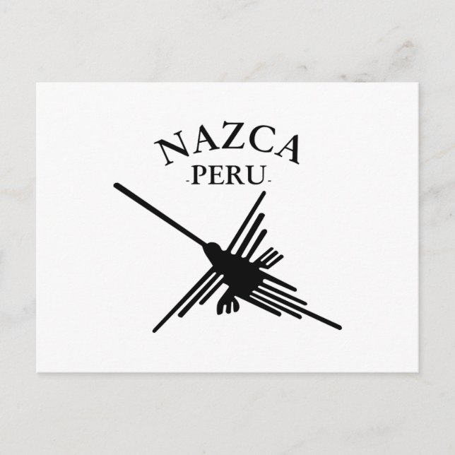 Cartão Postal Beija-flor Nazca Peru com texto curvo (Frente)