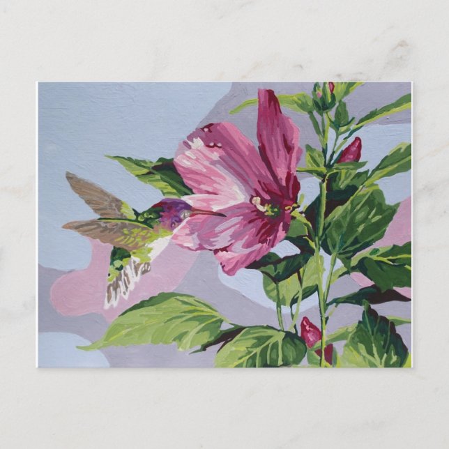 Cartão Postal beija-flor pintada (Frente)