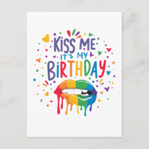 Cartão Postal Beije Me É Meu Aniversário