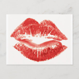 Cartão Postal Beije-me lábios vermelhos