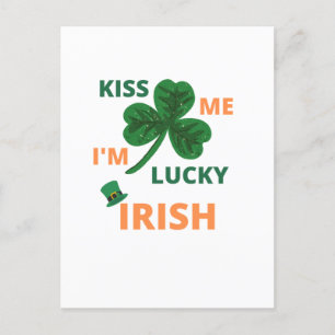 Cartão Postal Beije-me, sou irlandês sortudo
