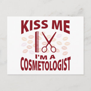 Cartão Postal Beije-me Sou um Cosmetologista