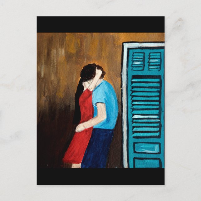 Cartão Postal Beijo. Amor. (Frente)