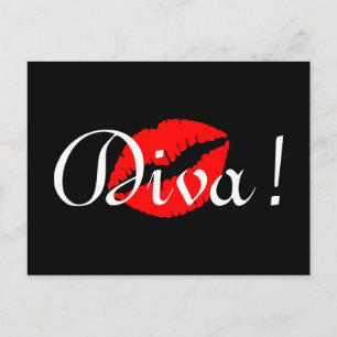 Cartão Postal Beijo da Diva Vermelha
