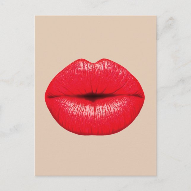 CARTÃO POSTAL BEIJO LÁBIOS VERMELHOS KISS (Frente)