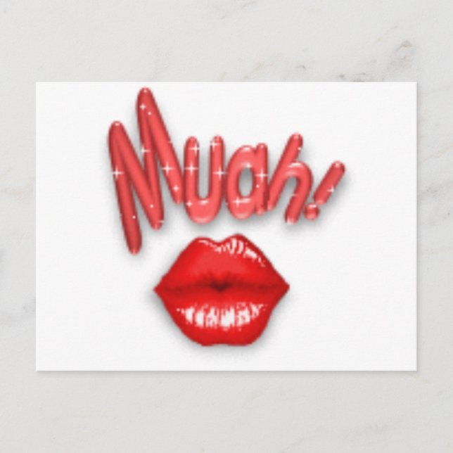 Cartão Postal Beijo, muah (Frente)