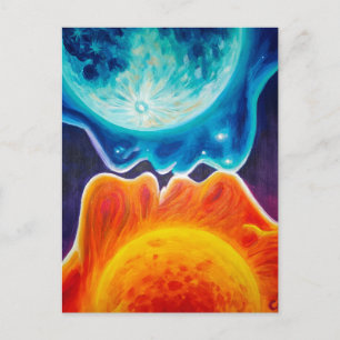 Cartão Postal Beijo Sol e Lua