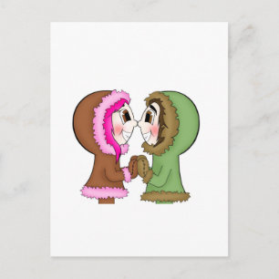 Cartão Postal beijos de esquimó