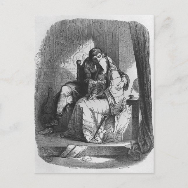 Cartão Postal beijos de Heloise e Abelard (Frente)