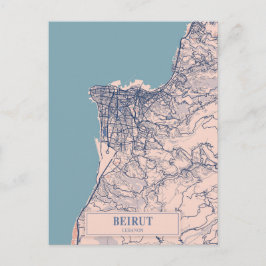 Cartão Postal Beirut Lebanon Breezy City Map Travel