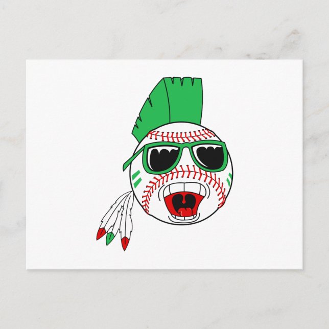 Cartão Postal Beisebol do Mohawk verde (Frente)