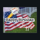 Cartão Postal Beisebol feliz aniversário<br><div class="desc">Cartaz de beisebol do jogador de aniversário feliz.</div>