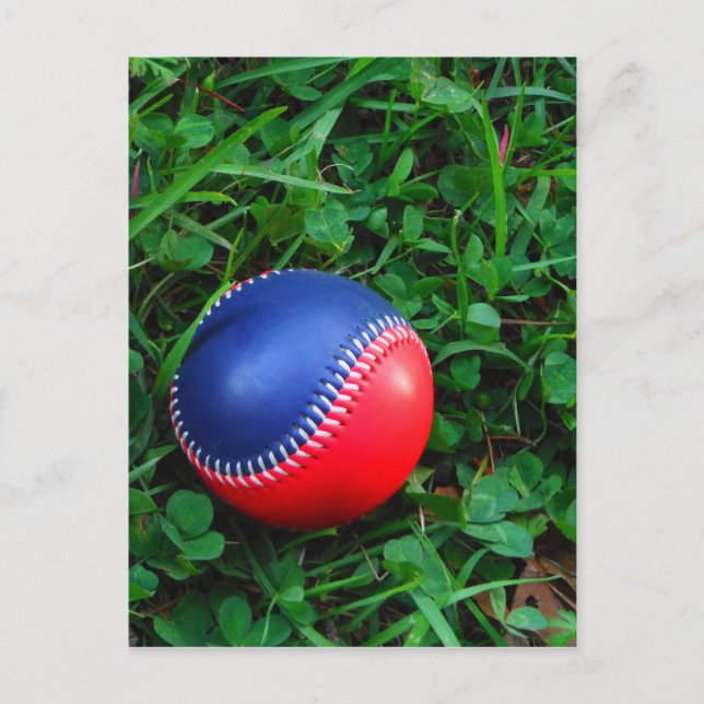 Cartão Postal Beisebol Vermelho e Azul com Pintura Branca (Frente)