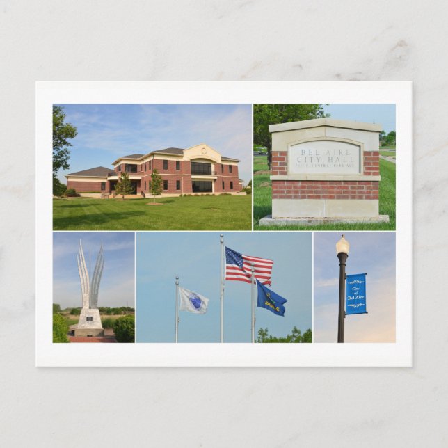Cartão Postal Bel Aire, Kansas, Prefeitura (Frente)