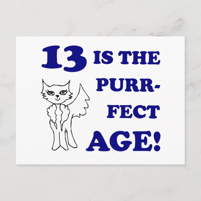 Cartão Postal Bela 13 de Aniversário presente (Frente)