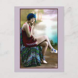 Cartão Postal Bela 1920, garota flapper