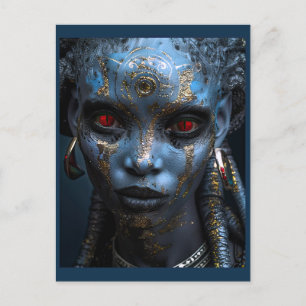 Cartão Postal Bela Alienigena do Planeta Congelado