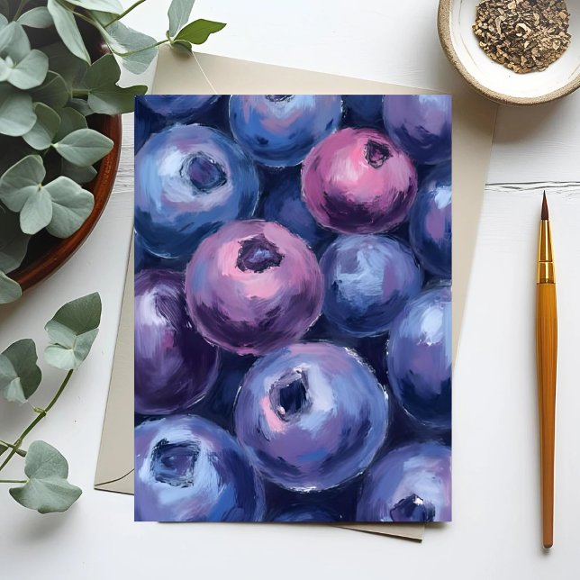 Cartão Postal Bela Areia Azul | Pintura de fruta (Criador carregado)