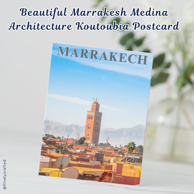 Cartão Postal Bela Arquitetura da Medina de Marrakesh Koutoubia (Criador carregado)