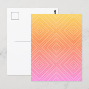 Cartão Postal Bela Arte Pop Moderna Diamante Hipnótico Pastel