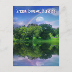 Cartão Postal Bela Bênção de Ostara do Equinócio da Primavera Ar