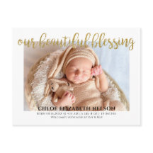 Bela Bênção Dourada Elegante Nascimento do Bebê