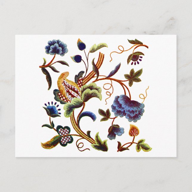 Cartão Postal Bela Bordados Elizabethan Jacobean (Frente)