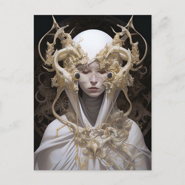 Cartão Postal Bela Bruxa Demon Queen Fantasy Art (Frente)