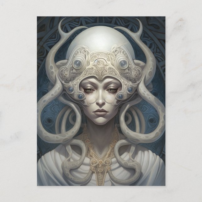 Cartão Postal Bela Bruxa Demon Queen Fantasy Art (Frente)