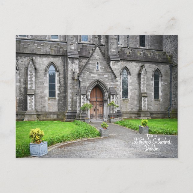Cartão Postal Bela Catedral de St. Patrick Dublin, Irlanda (Frente)